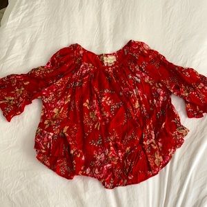 Ralph Lauren Red Floral off the shoulder top